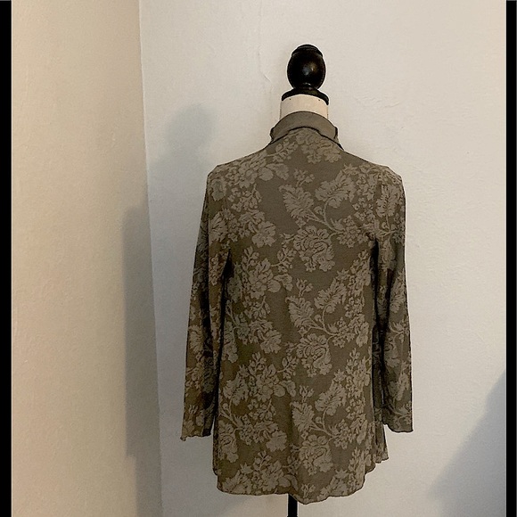 **Host Pick ππ** Knox Rose brown-gray floral jacquard print cardigan size S - Picture 4 of 7